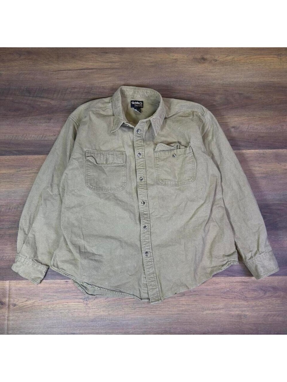 Guide Series Button Up Shirt Mens XL Tan Workwear Rugged